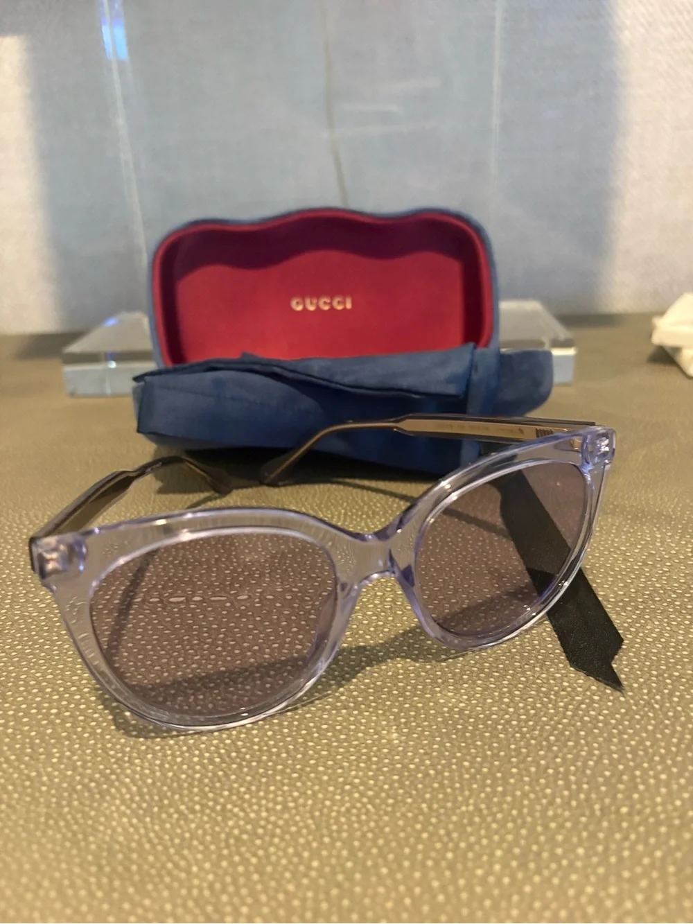 Gucci Purple & Clear Round Sunglasses